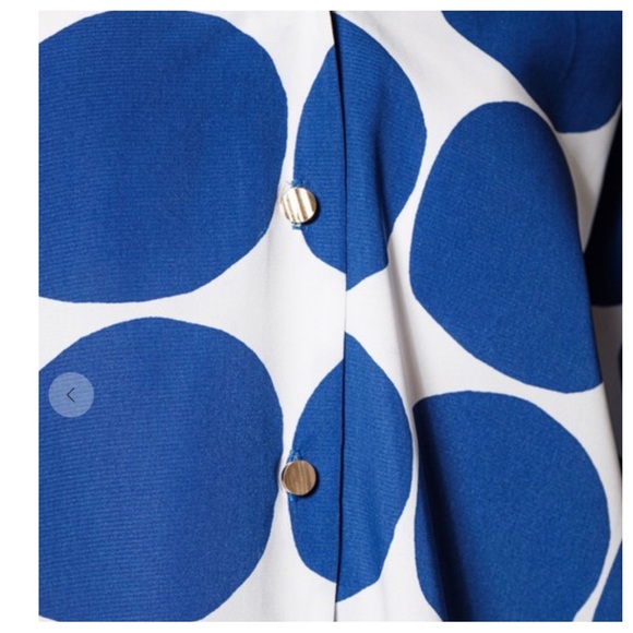 Large Ces Femme Boho V-Neck Blue Dotted Three-Quarters Sleeve Blouse Top - Picture 4 of 4